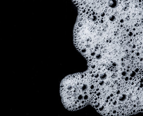 Foam bubbles abstract black background