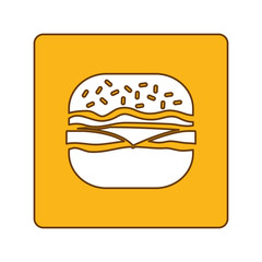 hamburger fast food emblem image vector illustration design