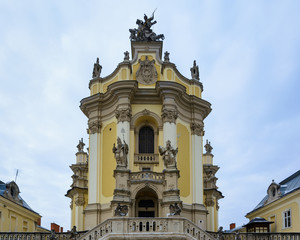 Fototapeta na wymiar View of the St. George's Cathedral, Lviv, Ukraine.