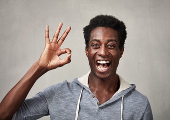 Happy black man.