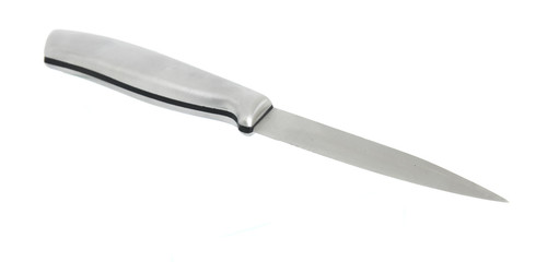 Steel kitchen knife isolated on white