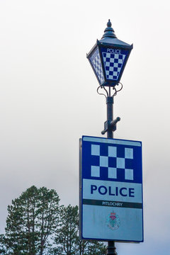 Pitlochry Police Vintage Lamp In Scotland