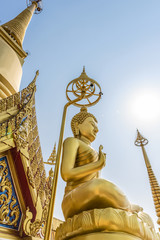 Golden buddha statue in wat kiriwong, Nakhon Sawan