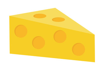 Cheese icon flat style. Isolated on white background. Vector illustration