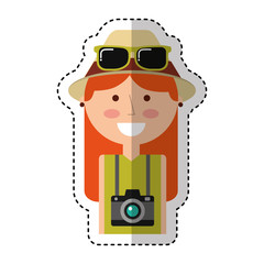 tourist woman avatar character vector illustration design