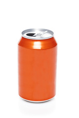 Orange aluminum can with space for design