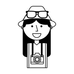 tourist woman avatar character vector illustration design
