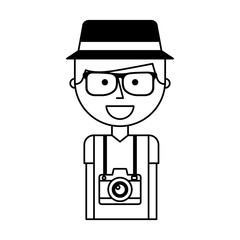tourist man avatar character vector illustration design