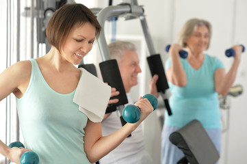 Fototapeta premium family doing exercises