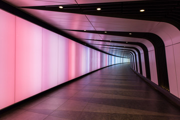 Modern futuristic tunnel in London