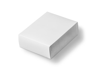 White cardboard box isolated on white background