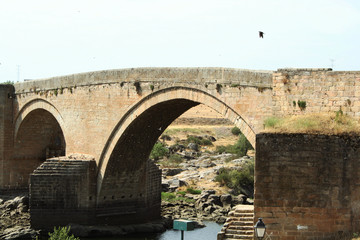 Roman bridge of Puente del Arzobispo, Toledo, Spain