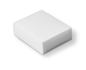 White cardboard box isolated on white background