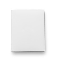 White cardboard box isolated on white background