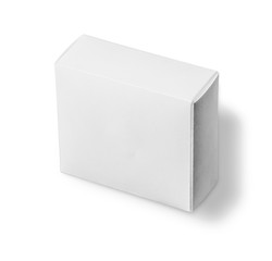 White cardboard box isolated on white background