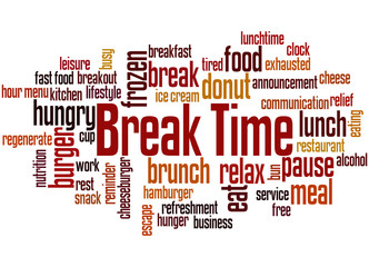 Break Time, word cloud concept