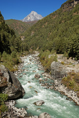 Dudh Kosi River in Nepal - obrazy, fototapety, plakaty