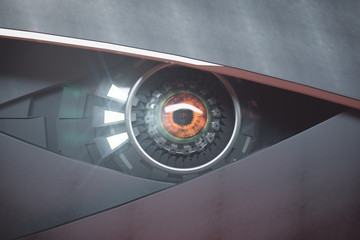 Futuristic hazel eye