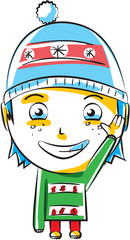 Cute little boy waving