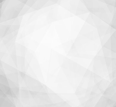 layers of white low poly designs on gray and white background with diamond facet or crystals texture concept