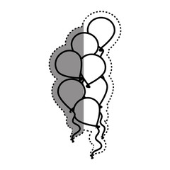 Decorative Birthday balloons icon vector illustration graphic design