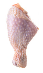 Fresh chicken drumsticks isolated on white