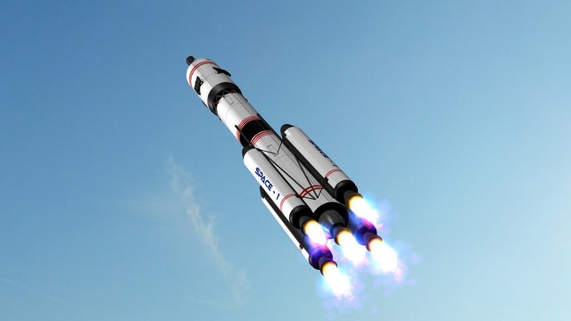 Space rocket - carrier rocket  launches off 