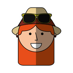 tourist woman avatar character vector illustration design
