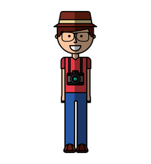tourist man avatar character vector illustration design