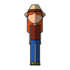 tourist woman avatar character vector illustration design