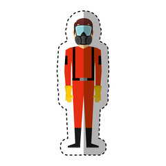 worker avatar with safety suit vector illustration design