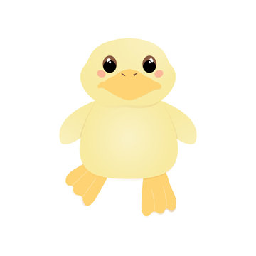 Cute plush duck. Vector illustration