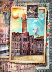 Vintage postcards of Venezia-Italy