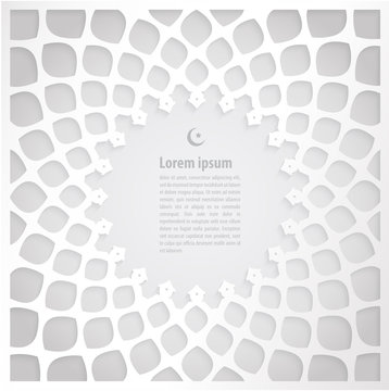 White label ramadan kareem greeting card on islamic pattern background