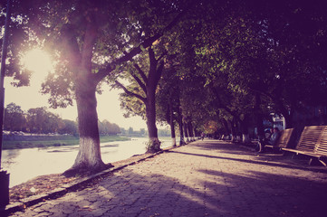 Beautiful walkway along the river