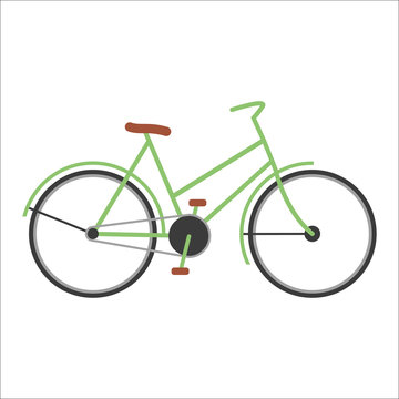 Hipster bicycle flat vector illustration.