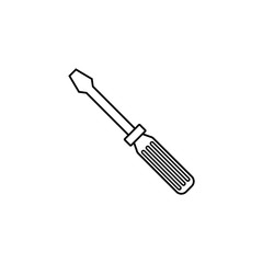 Screwdriver line icon, build & repair elements, construction tool, a linear pattern on a white background, eps 10.