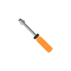 Screwdriver flat icon, build & repair elements, construction tool, a colorful solid  pattern on a white background, eps 10.