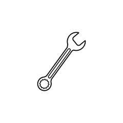 Wrench and spanner line icon, build & repair elements, construction tool, a linear pattern on a white background, eps 10.