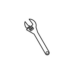 Obraz premium Monkey Wrench line icon, build & repair elements, construction tool, a linear pattern on a white background, eps 10.