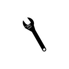 Monkey Wrench solid icon, build & repair elements, construction tool, a filled pattern on a white background, eps 10.