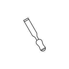 Chisel line icon, build & repair elements, construction tool, a linear pattern on a white background, eps 10.