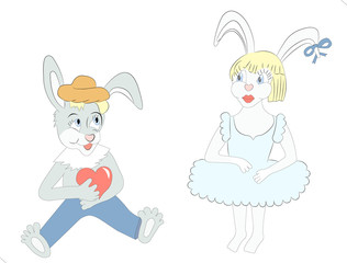 влюбленный заяц дарит сердце