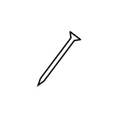 Iron nail line icon, build & repair elements, construction tool, a linear pattern on a white background, eps 10.