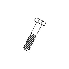 Screw and bolt line icon, build & repair elements, construction tool, a linear pattern on a white background, eps 10.