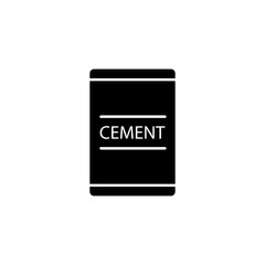Cement bag solid icon, build & repair elements, construction tool, a filled pattern on a white background, eps 10.