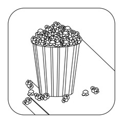 square shape with silhouette box with pop corn vector illustration