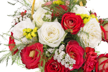 Isolated basket with roses