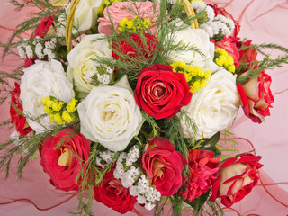 Isolated basket with roses