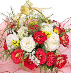 Isolated basket with roses